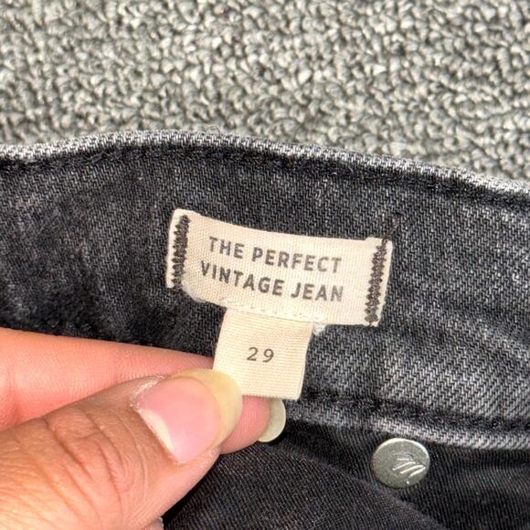 Madewell The Perfect Vintage Jeans Women's 29 Black Denim Dark Wash High Rise - Picture 5 of 9